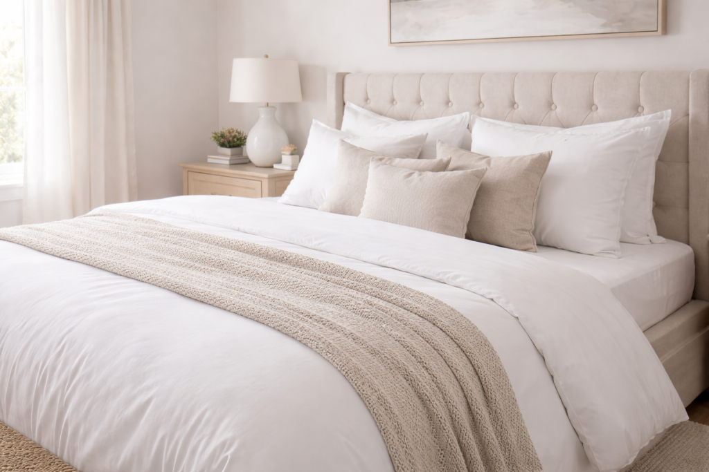how to make a guest room feel like a boutique hotel bedroom