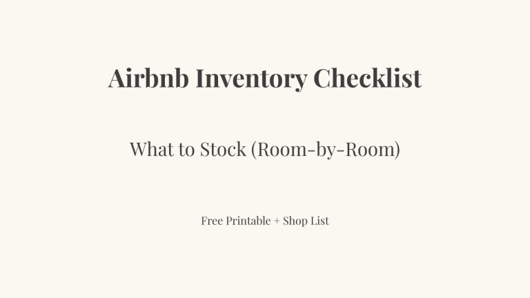 Airbnb inventory checklist room by room printable