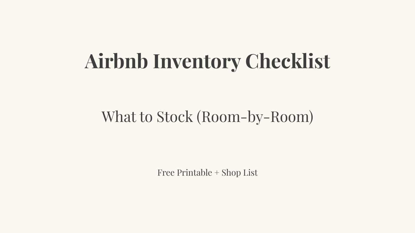 Airbnb inventory checklist room by room printable